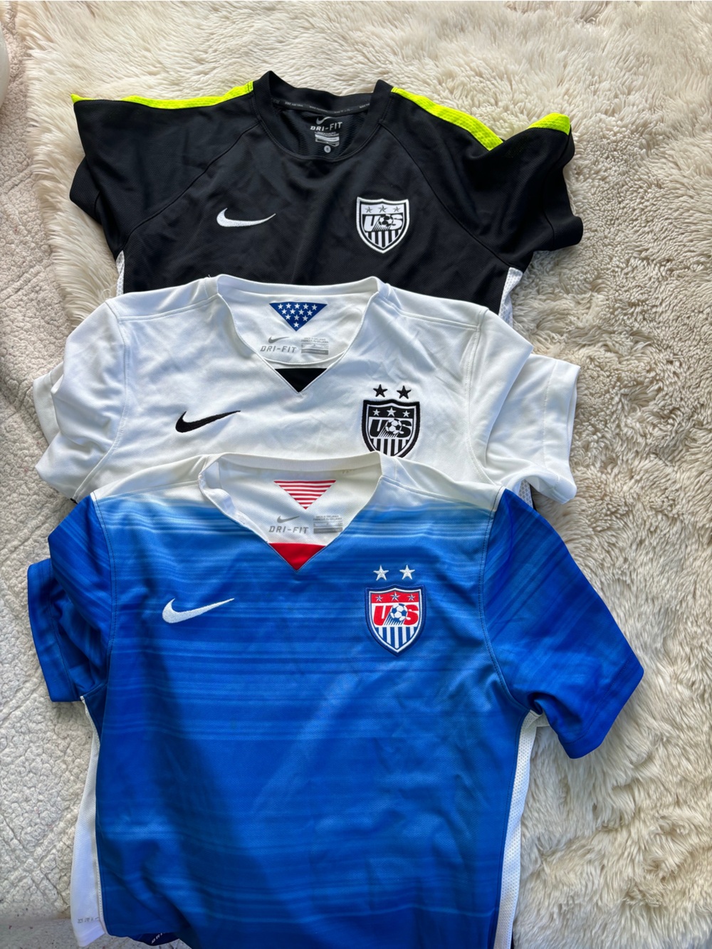 Nike Blue, White & Black Soccer Jersey Set